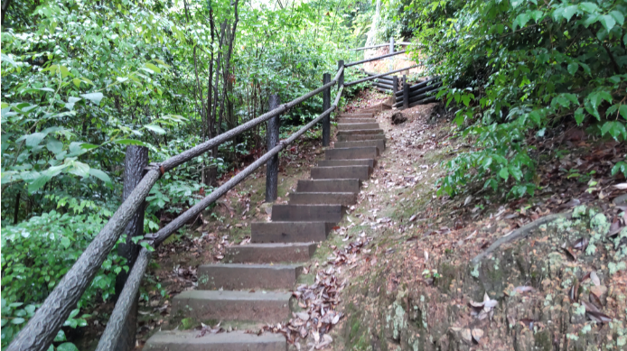 坂道が続く順路