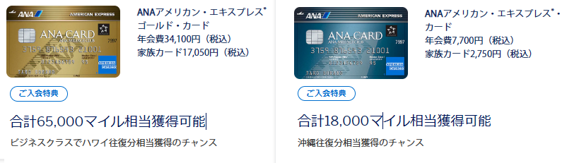 AMEX公式サイトで獲得できるマイル