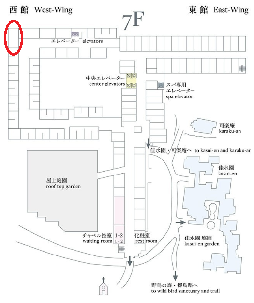 ホテルの７階フロア図